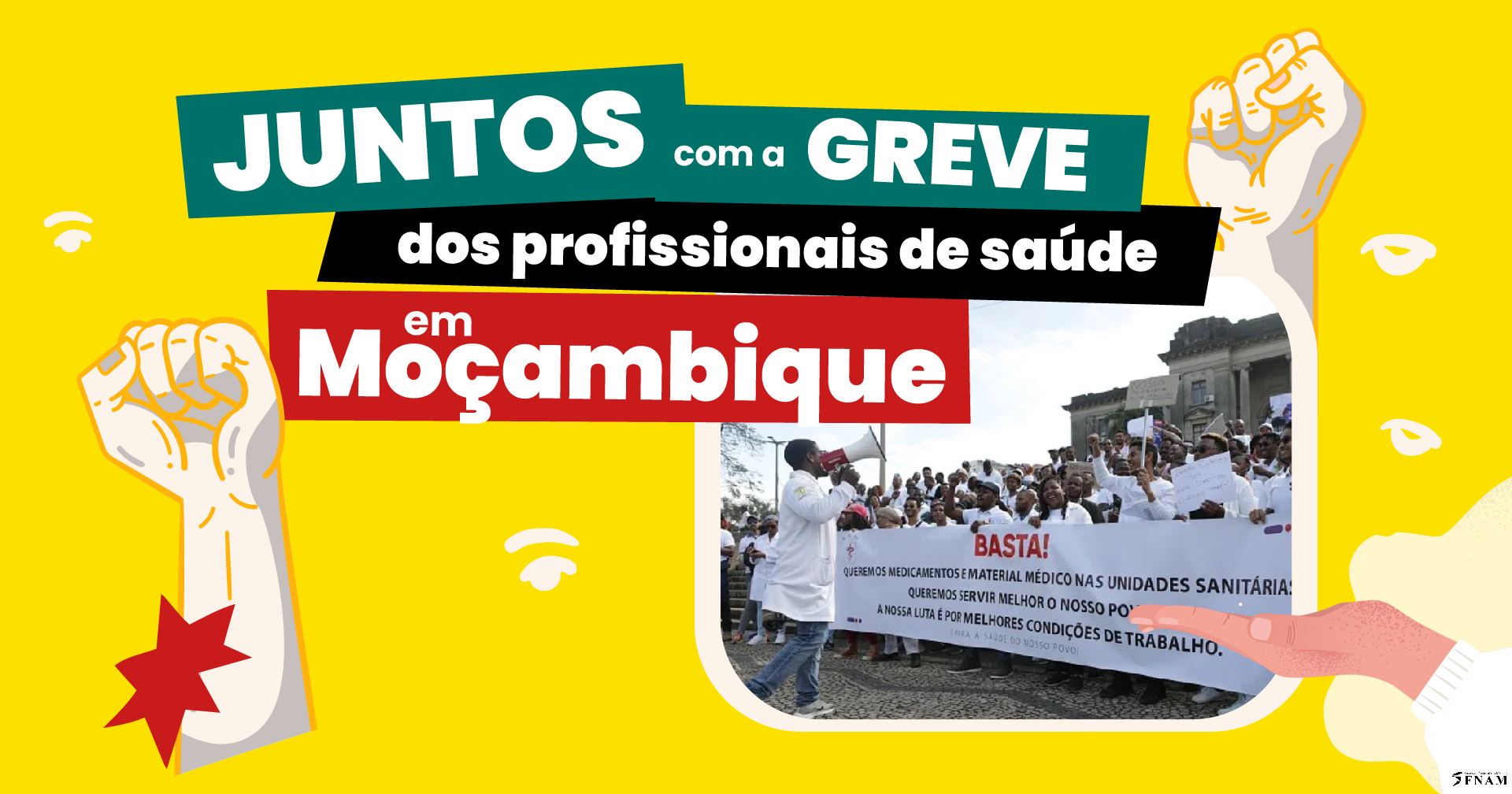 Solidariedade com os profissionais de saúde em Greve em Moçambique